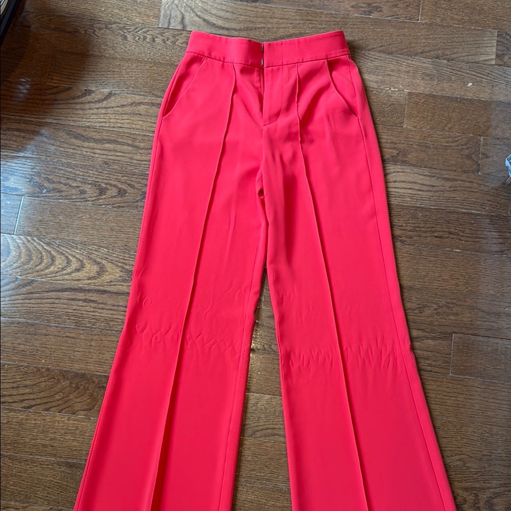 Alice + Olivia Red Wide Leg Pants